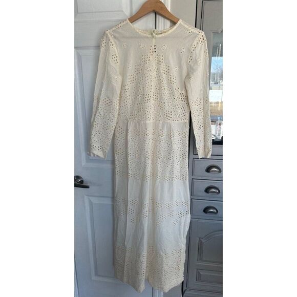 INNIKA CHOO Etta Keet Dress In Broderie Fern Cream Size 1/Small Vacation Resort - Picture 5 of 16
